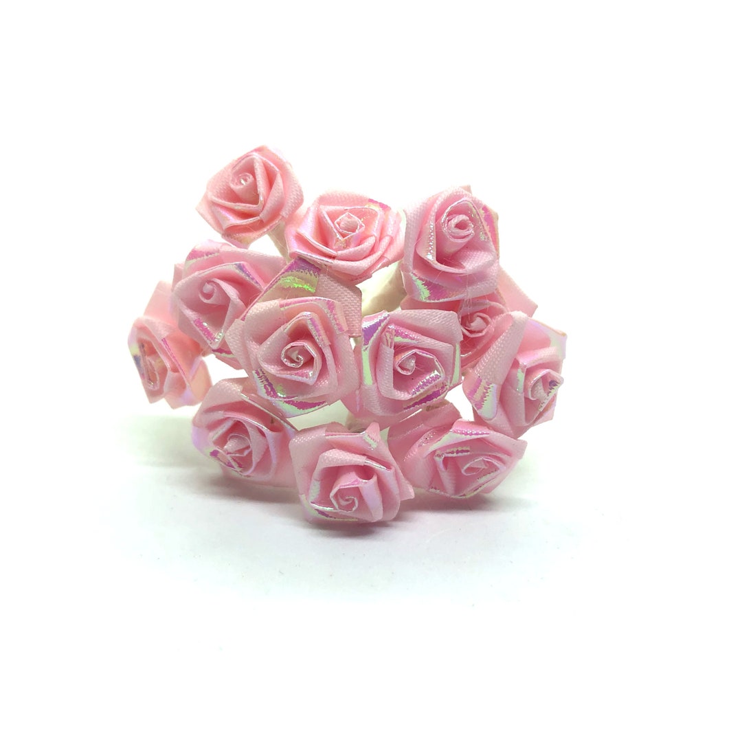 Pink Iridescent Ribbon Roses Embellishment Wedding Card Making - Etsy