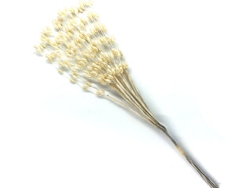 Ivory Pearl Beaded Sprig Baby's Breath Gypsophila Artificial Flower Embellishment Craft