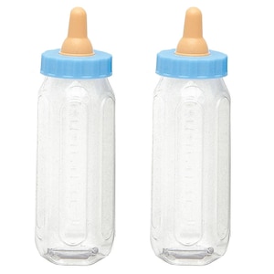 12 x Babyflasche Gastgeschenke Blau befüllbar Babyparty Dekoration