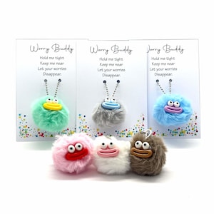 Worry Buddy Pocket Hug Gift Charm Brelok Fidget Bear Sausage Mouth
