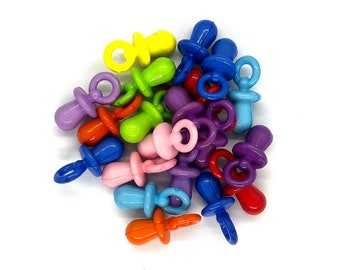 20 x Mixed Dummy Charms Jewellery Crafts Baby Shower Favours Dummy Clips