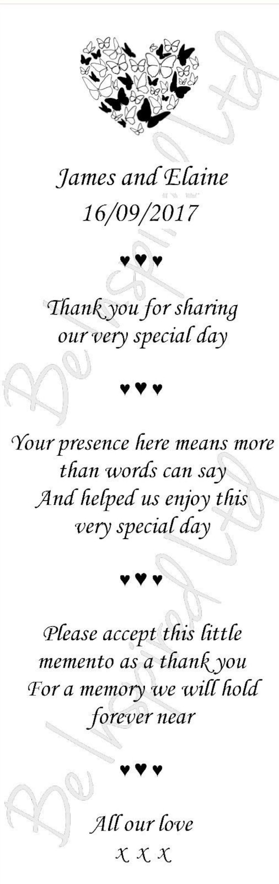 Wedding Anniversary Favour Thank You Scrolls Cards Personalised Party Decoration 