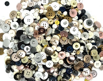 1000 x mixed buttons Shank 2 4 hole round craft sewing