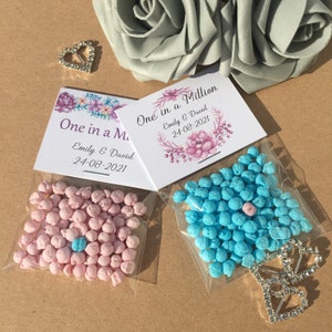 10 x Personalised Millions Sweet  Wedding Favours Thank You Gift Engagement Christening Communion One in a Million
