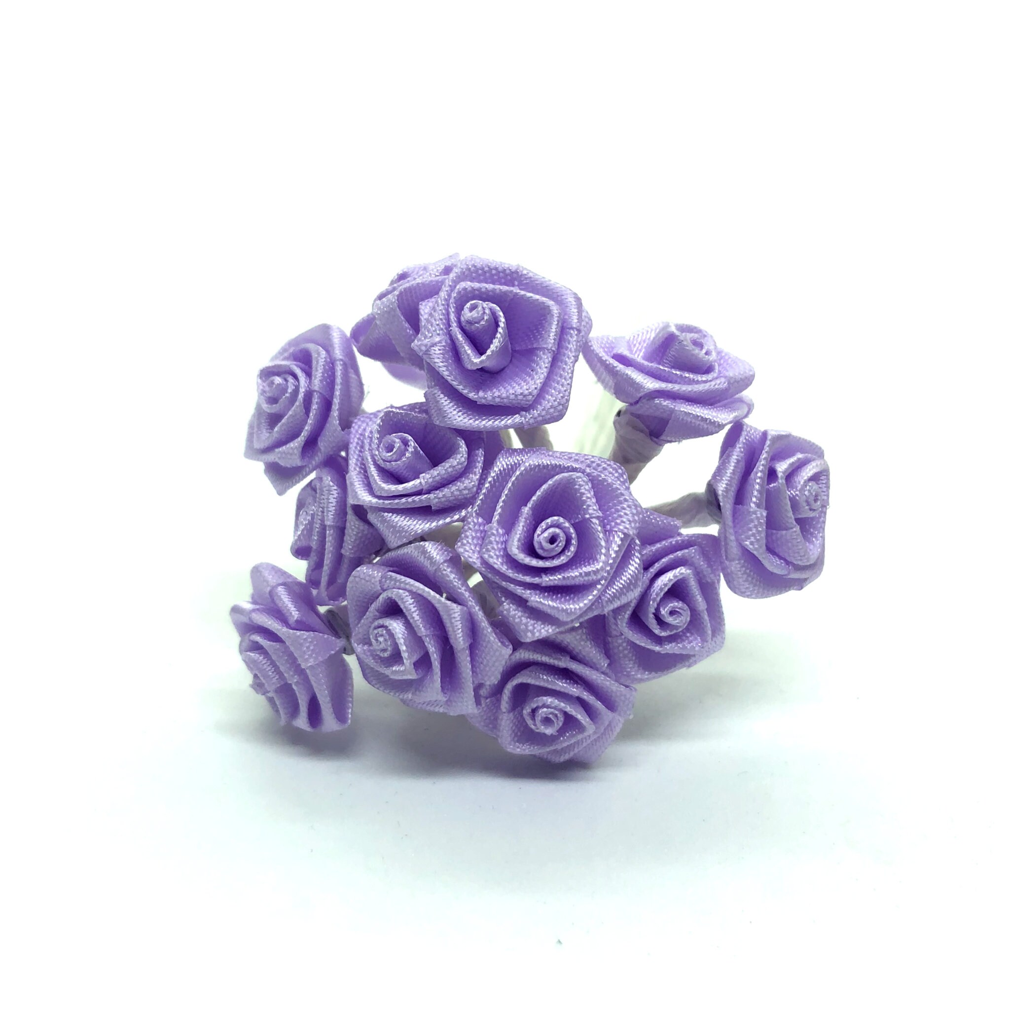 Lilac Ribbon Roses Flowers Crafting Wedding Button hole Table Decorations Scrapbooking