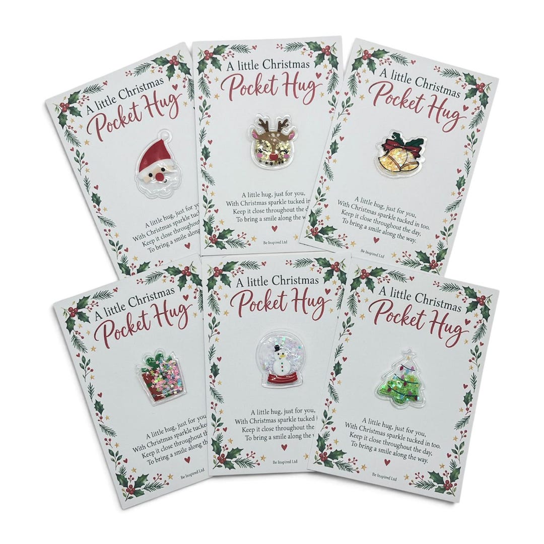 Hug Poem Free Christmas Pocket Hug With A6 Poem Card, Glitter Shaker Keepsake ...