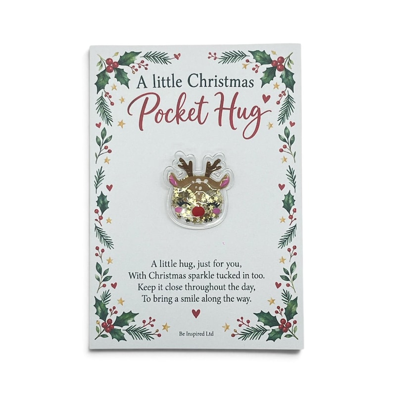 Hug Poem Free Christmas Pocket Hug With A6 Poem Card, Glitter Shaker Keepsake ...