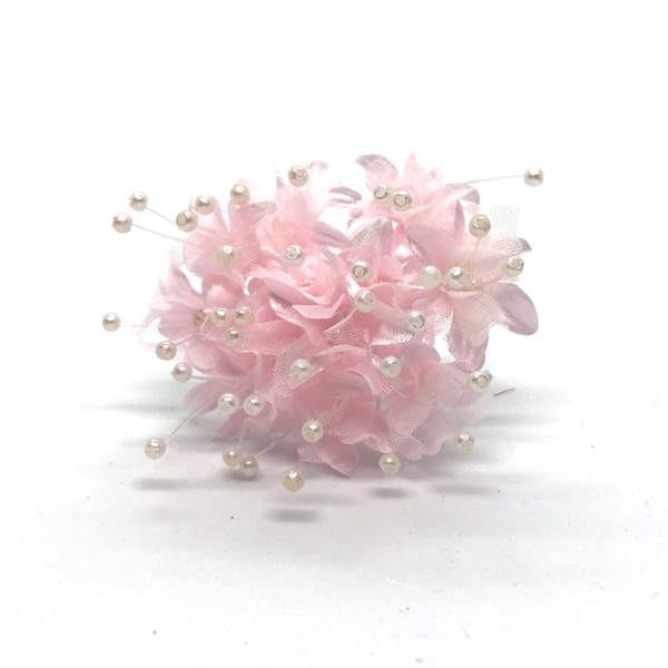 Pink Pearl Beaded Sprig Baby's Breath Gypsophila Artificial Flower Embellishment Craft