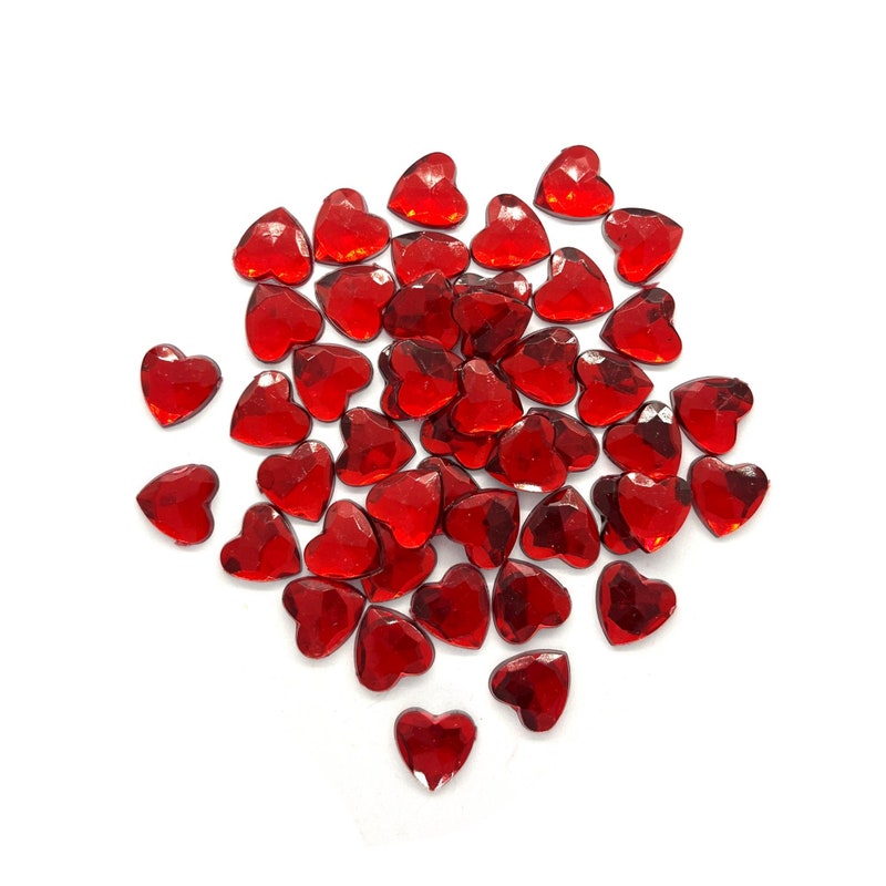 Red Flat Glass Gems - Etsy UK