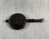 Griswold Cast Iron Waffle Maker Vintage American No 8 Erie, PA USA Antique Camping Rustic Primitive Campfire