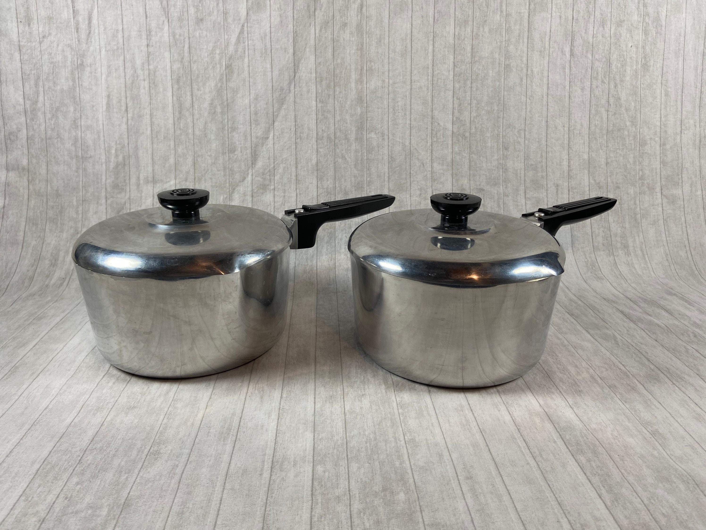 Magnalite Aluminum Cookware Vintage 3 Quarts Pots Pans Handled 