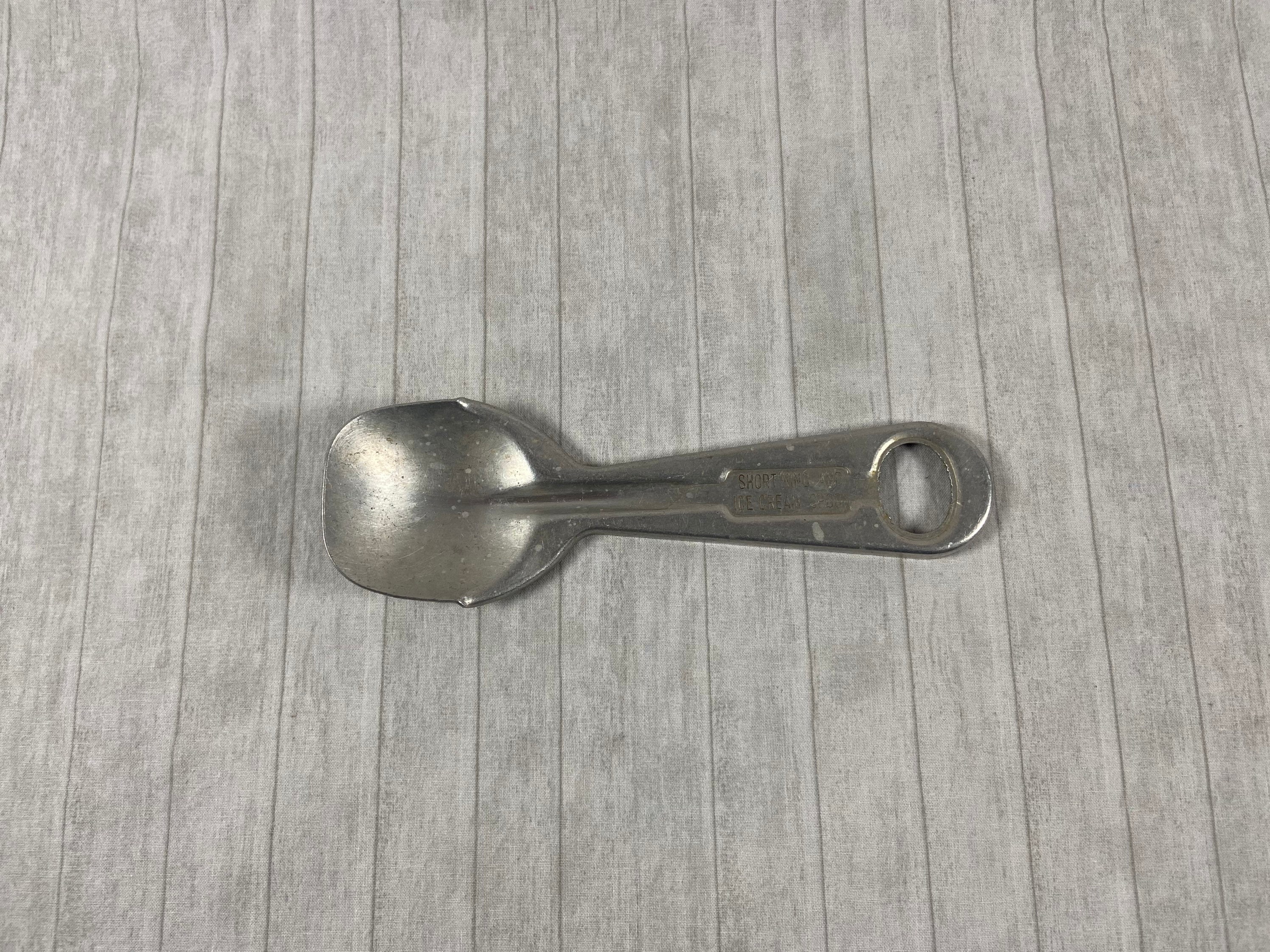 Short'ning Spoon Ice Cream Scoop Shortening 1950s Aluminum Kitchen