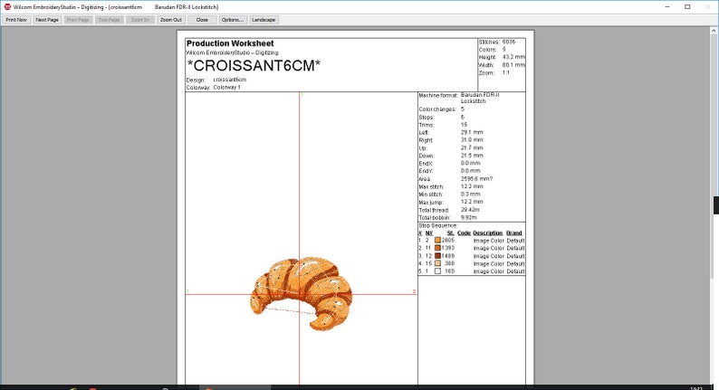 Croissant Embroidery File Design :9 Size (digital Download) - Etsy