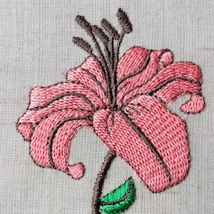 Lily Embroidery Design Digital Download Elegant Floral Machine Embroidery Pattern