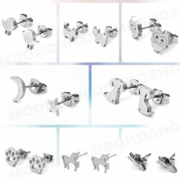 Hedgehog Stud Earrings In 316L Surgical Steel - Nickel-Free & Gift Boxed