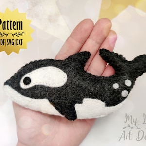 Killer Whale Felt Pattern, Killer Whale Machine Cut, Felt Killer Whale Ornament, Felt Pattern, Whale sewing pattern, Killer Whale ornament