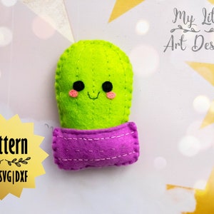 Cactus Felt Pattern, Cactus Machine Cut, Felt Cactus Ornament , Felt Pattern, Plant Felt Pattern, Desert decor, Hand Sewing pattern
