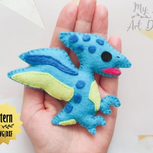 Pterodactyl Felt Pattern, Pterodactyl Ornament, Felt Dinosaur Pattern, Felt Pattern, Felt Pterodactyl , Dinosaur Sewing,Pterodactyl pattern