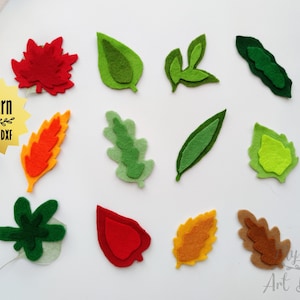 Leaves Felt Ornament, Felt Leaf Machine Cut, Felt leaf Ornament , Felt Pattern, Leaf Die Cuts, No Sew Leaf Felt pattern, Felt Autumn leaves