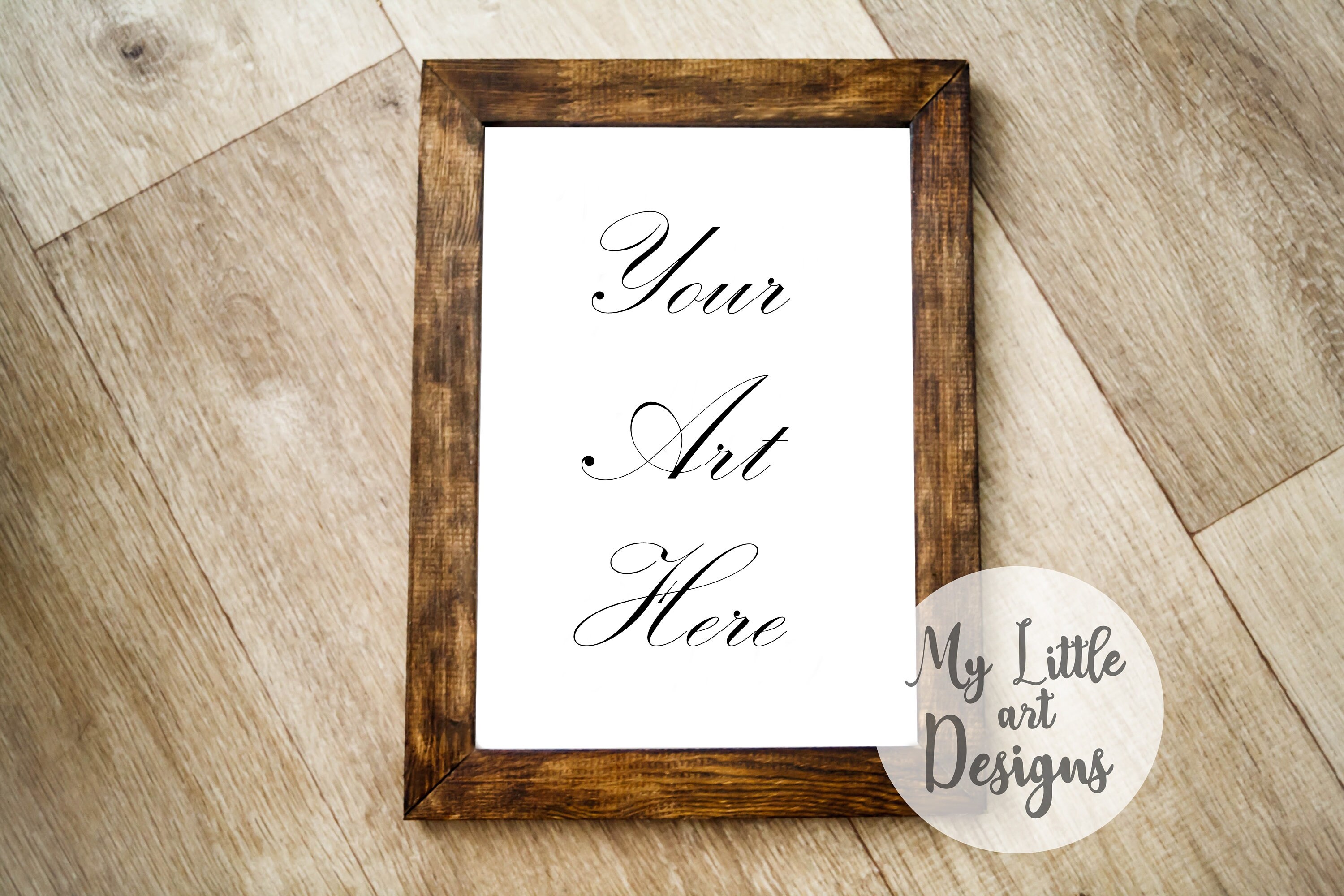 A4 A3 A2 Wooden frame on a Wooden Background Styled Frame
