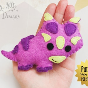 Xenoceratops Felt Pattern, Xenoceratops Ornament, Felt Dinosaur Pattern, Felt Pattern, Felt Triceratops, Dinosaur Sewing,Triceratops pattern