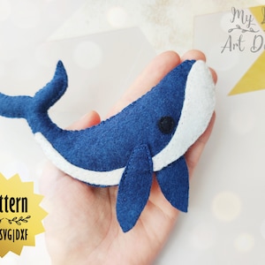 Whale Felt Pattern, Whale Machine Cut, Felt Whale Ornament, Felt Pattern, Whale Decoration, Whale ornament