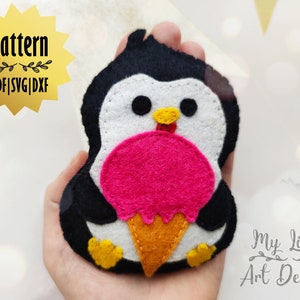 Penguin Felt Pattern, Penguin Machine Cut, Felt Penguin Ornament, Felt Pattern, Penguin Decoration, Penguin ornament