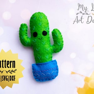 Felt Cactus Pattern, Cactus Machine Cut, Felt Cactus Ornament , Felt Pattern, Cactus Pattern, Desert decor, Hand Sewing pattern