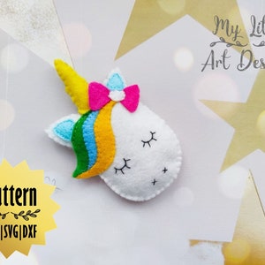 Unicorn Felt Pattern, Unicorn Machine Cut, Felt Unicorn Ornament, Felt Pattern, Unicorn Decoration, Desert decor, Hand Sewing pattern