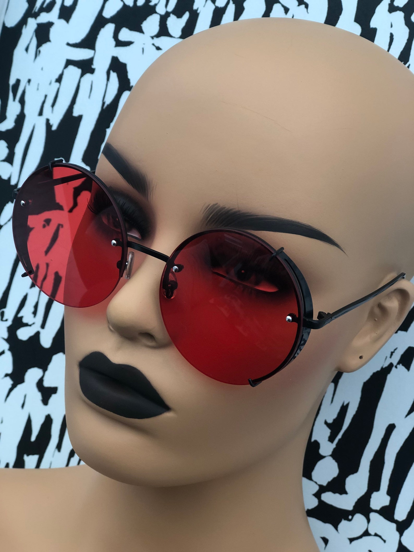 Edgy Gothic Sunglasses for Men or Women Vintage Round Glasses Etsy