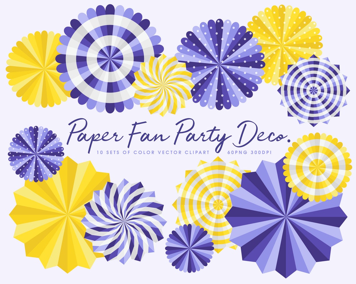 Paper Fan Clipart Commercial Use Party Clipart Birthday Clipart Party
