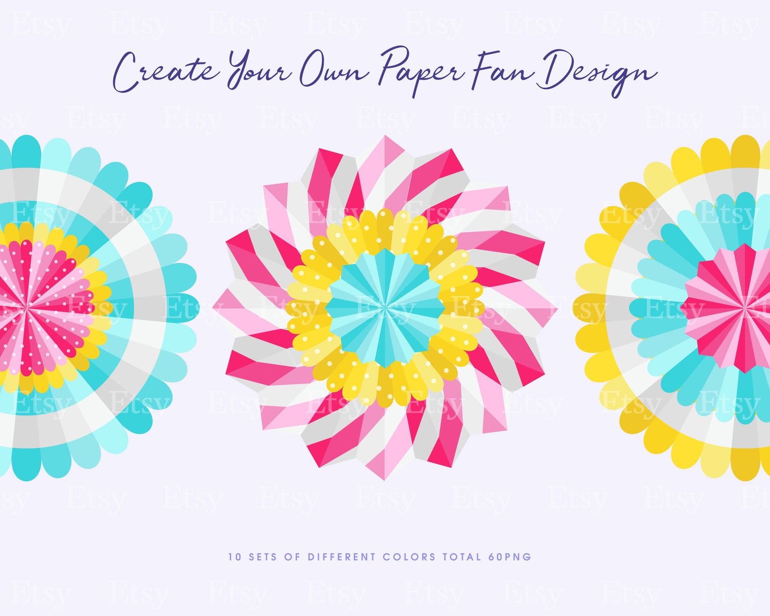 Paper Fan Clipart Commercial Use Party Clipart Birthday Clipart Party