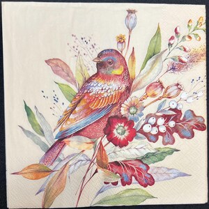 Meadow Bird Napkin for Decoupage Crafts Scrapbooking Approx 6.5”x6.5” (2 Count)