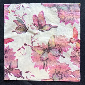 Butterflies - Napkin for Decoupage Crafts Scrapbooking Approx 6.5”x6.5” (2 Count)