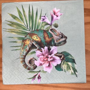 Chameleon Napkin for Decoupage Crafts Scrapbooking Approx 6.5”x6.5” (2 Count)