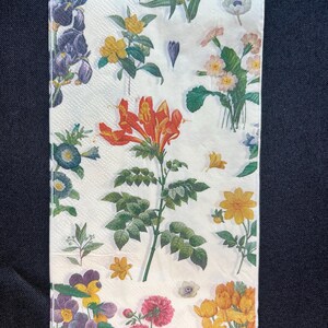 Multi Floral Napkin for Decoupage Crafts Scrapbooking Approx 8”x4” (2 Count)