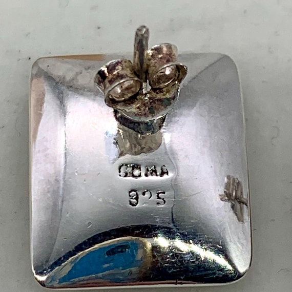 Blue Lapis Rectangular Sterling Silver Earrings - image 6