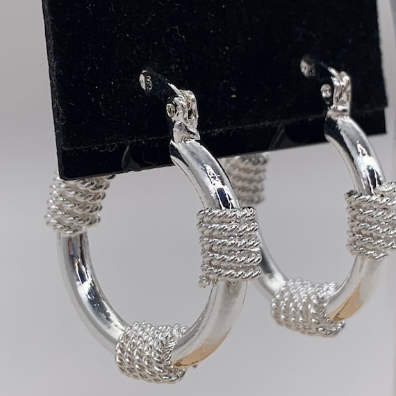 Sterling Silver Wrapped Solid Hoop Earrings