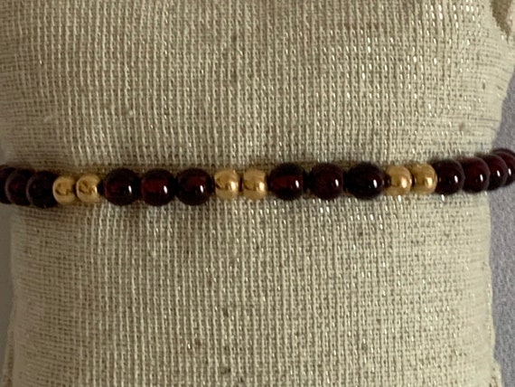 Garnet and Gold Bead Bracelet - image 5