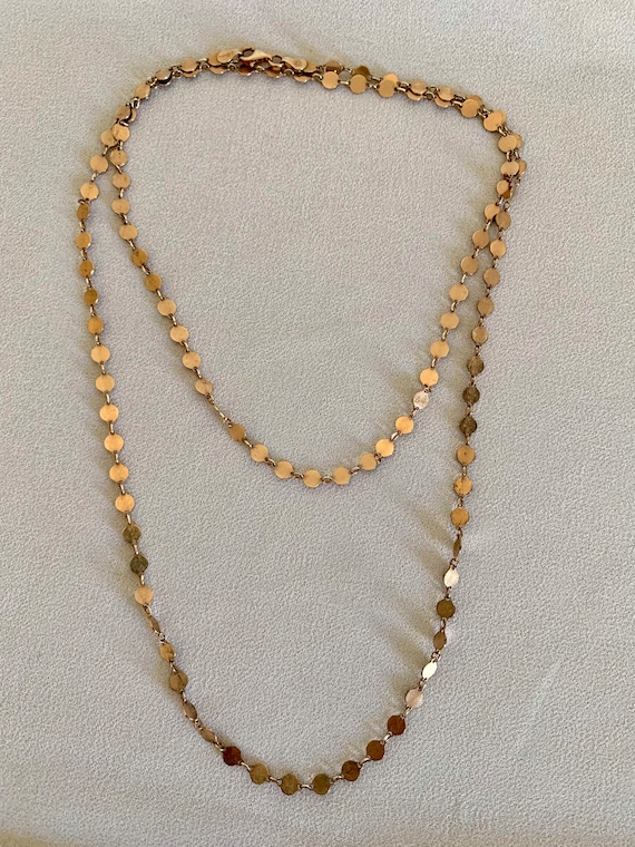 Vintage Dyadema Rose Gold washed Sterling Silver Disk Necklace