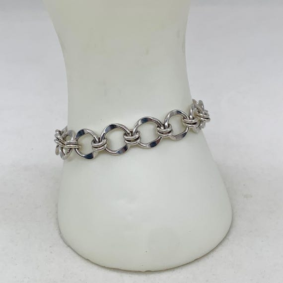 Sterling Silver Ring Link Bracelet - image 1