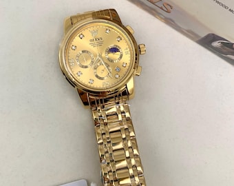 OLEVS 2889 Luxury Dual Time Mens Watch - Etsy