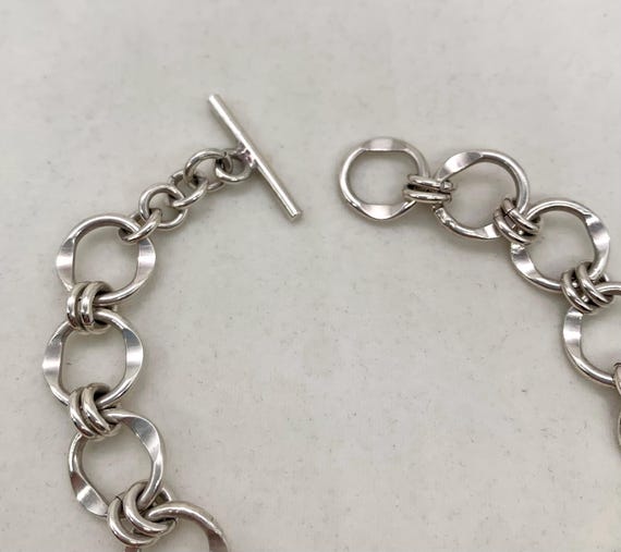 Sterling Silver Ring Link Bracelet - image 4