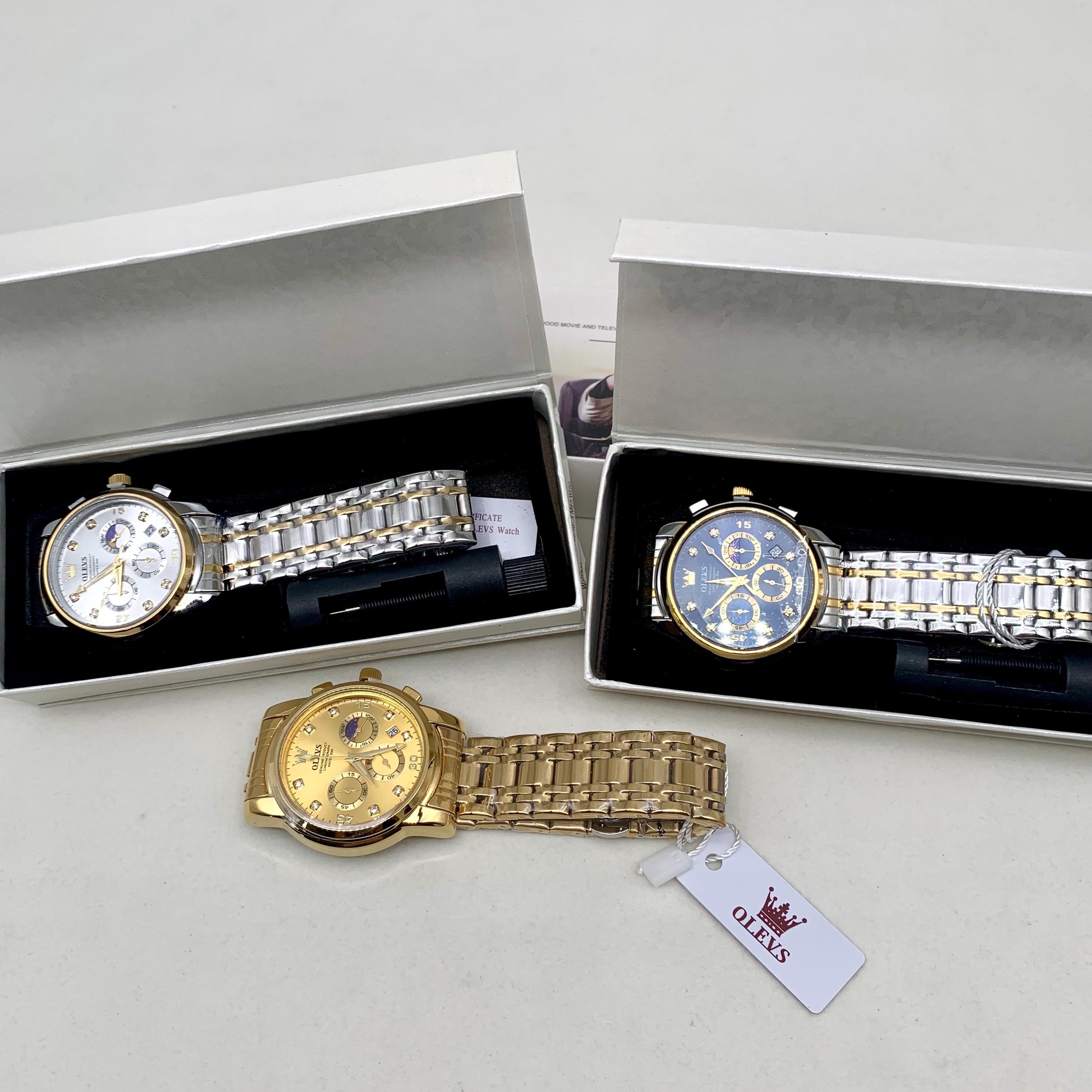 OLEVS 2889 Luxury Dual Time Mens Watch - Etsy
