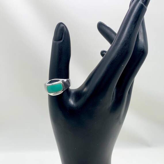 Solitaire Turquoise Sterling Silver Ring - image 3