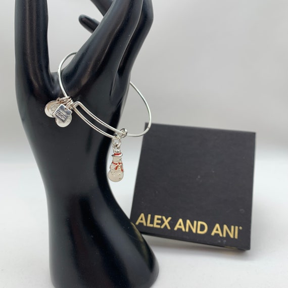 Alex and Ani Snowman Charm Silvertone Bracelet - image 3