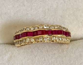 Ruby and Diamond 18k Gold Ring