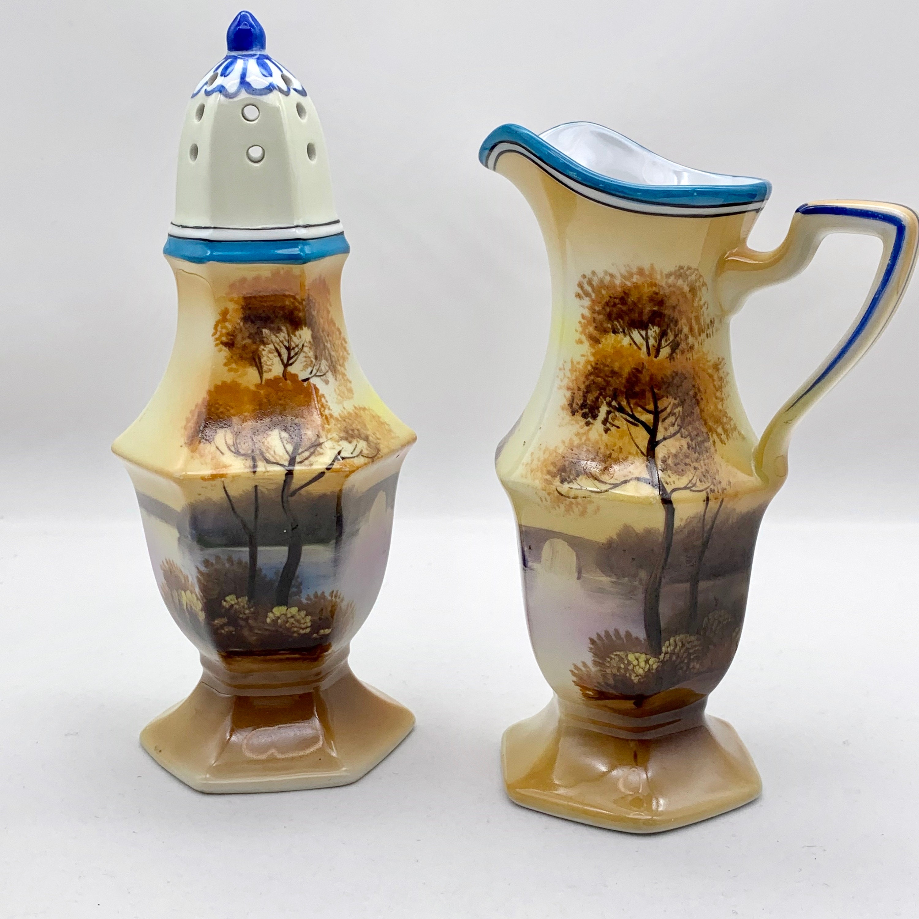 オールドノリタケ シュガーシェイカーとク リーマーのセット ノリタケ ベリー クリーマー＆シュガーシェイカーセット 手描き - Etsy
