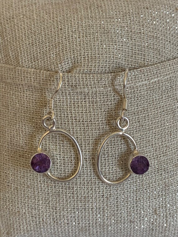 Sterling Silver and Amethyst Dangle Earrings - image 4