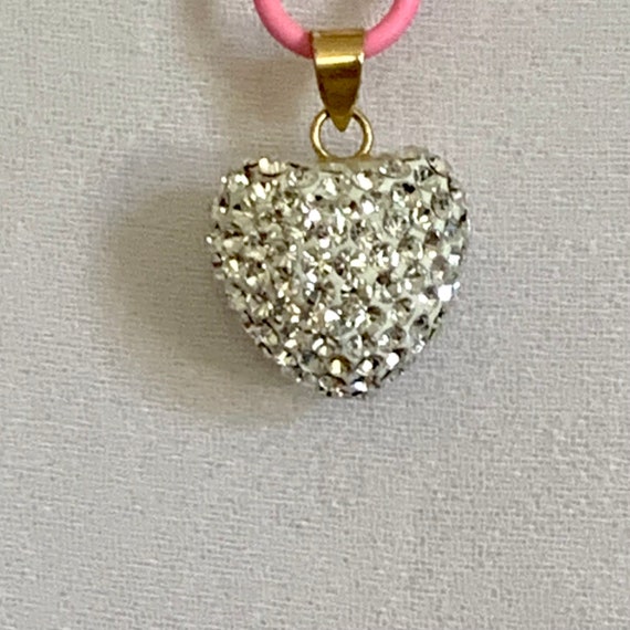 Pave Crystal 14K Gold Heart Pendant